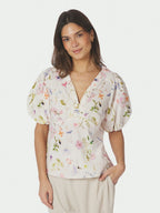 Irina Flower Blouse Off White