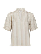 Odesa Linen Stripe Blouse Sand