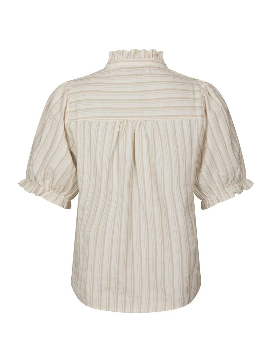 Odesa Linen Stripe Blouse Sand