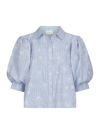 Neo Noir Etta Flower Stripe Shirt Light Blue