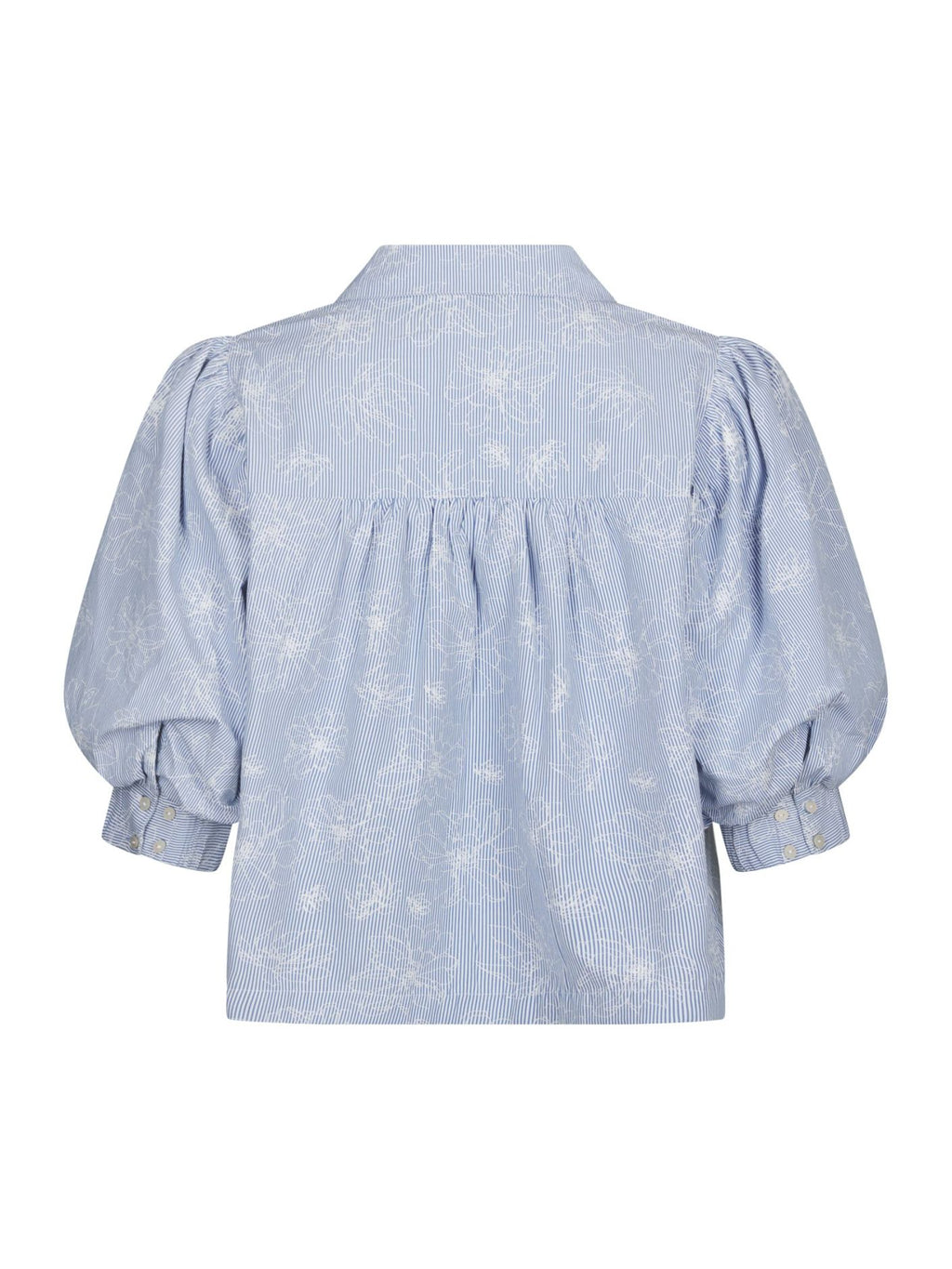 Neo Noir Etta Flower Stripe Shirt Light Blue