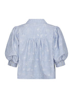 Neo Noir Etta Flower Stripe Shirt Light Blue