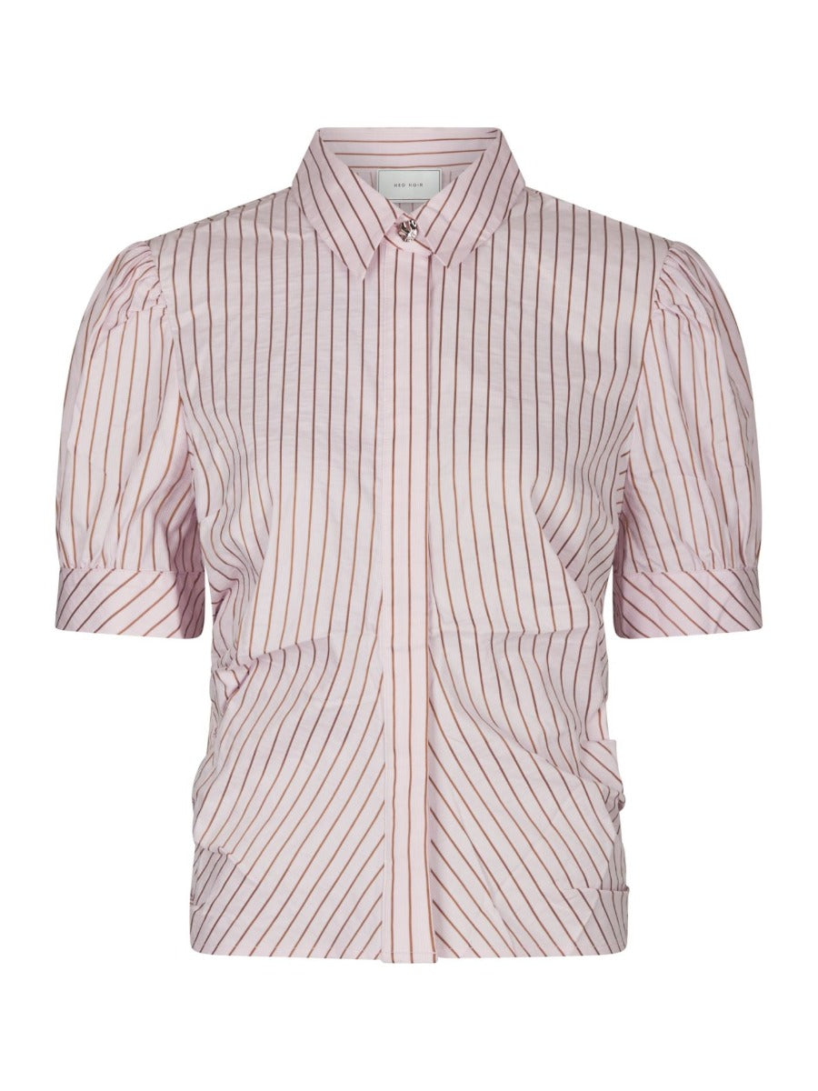 Frannie Structure Stripe Shirt Light Pink