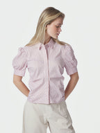 Frannie Structure Stripe Shirt Light Pink