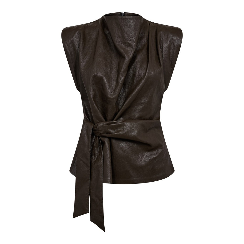 Gitt Pleat Top Dark Brown