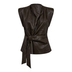 Gitt Pleat Top Dark Brown