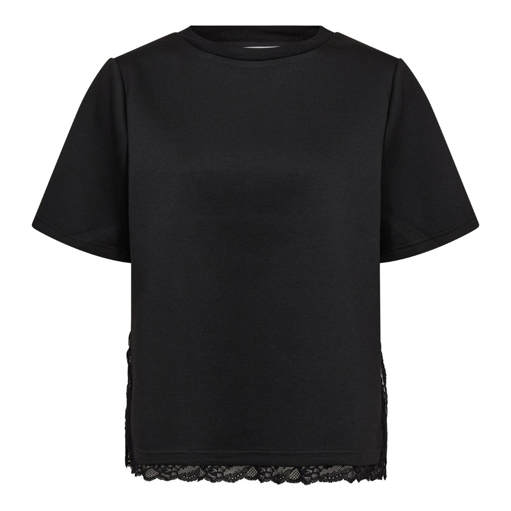 Evi Lace T-shirt Black
