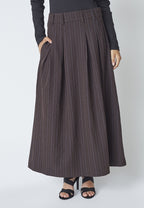 Anya Trinny Pleat Skirt Dark Brown