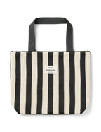 Knit Stripe Tote Bag Black