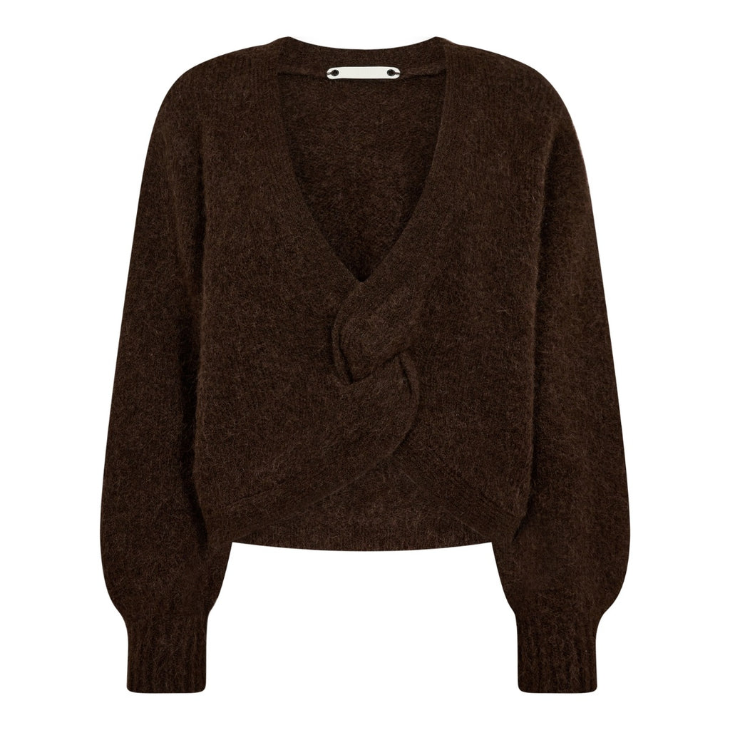 Cozy Twist Back Knit Mocca