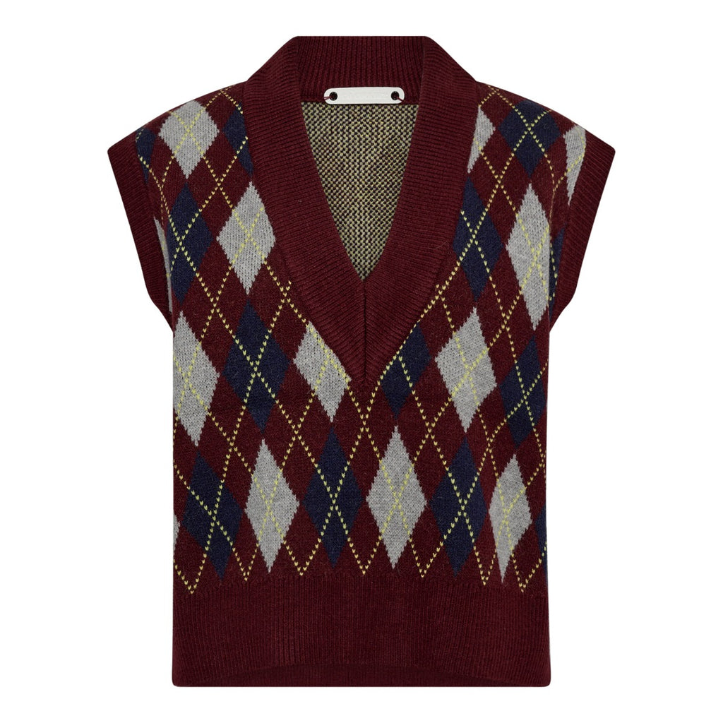 Row Check Vest Winered