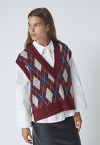 Row Check Vest Winered