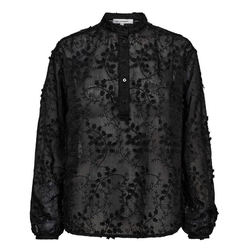 Isak Embroidery Shirt Black