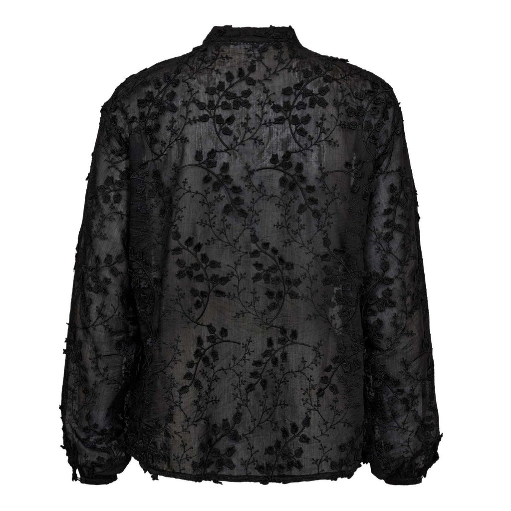 Isak Embroidery Shirt Black