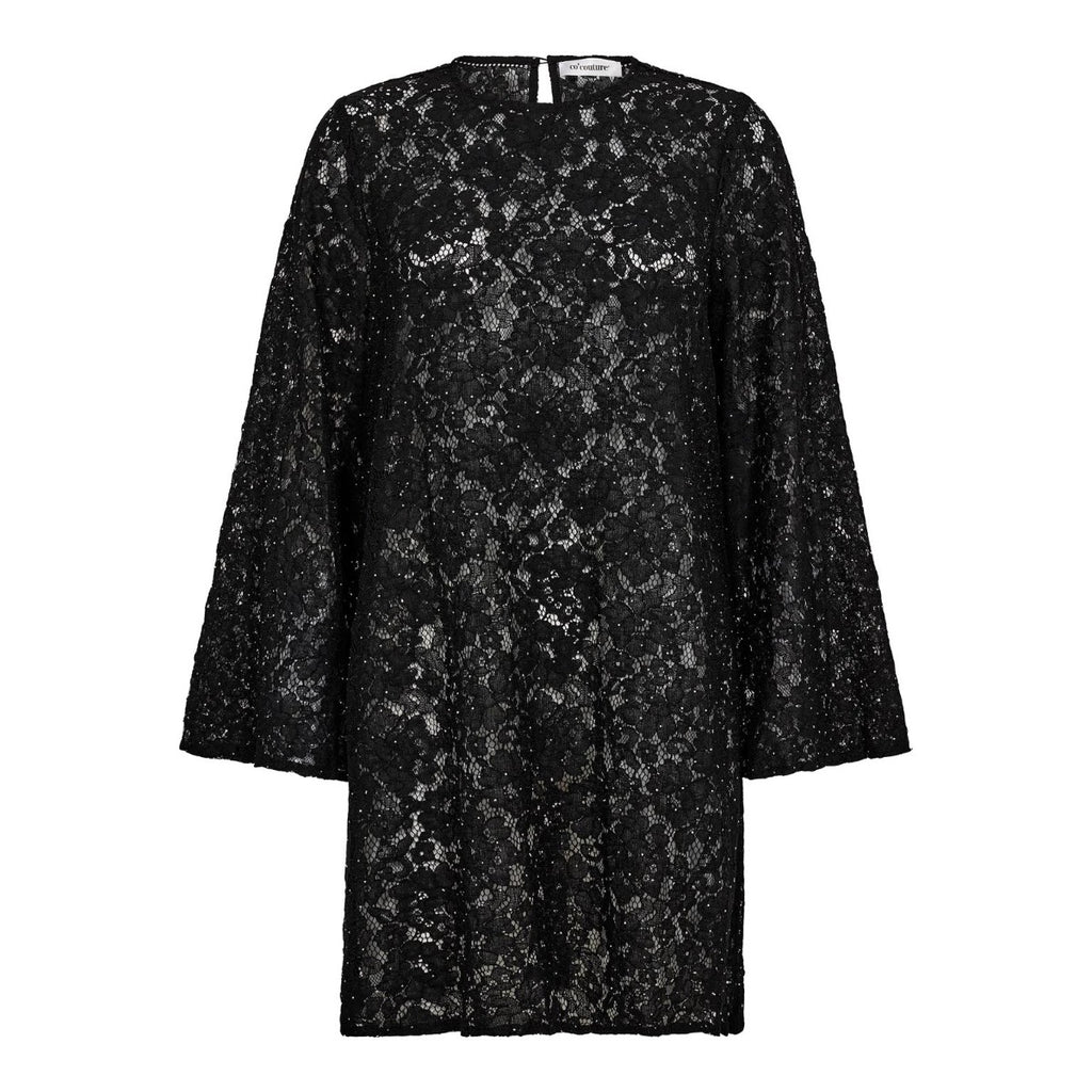 Sia Simili Lace Dress-BLACK