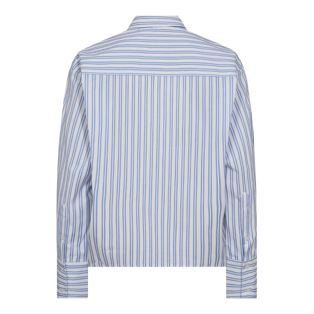 Devin Stripe Tie Shirt Blue