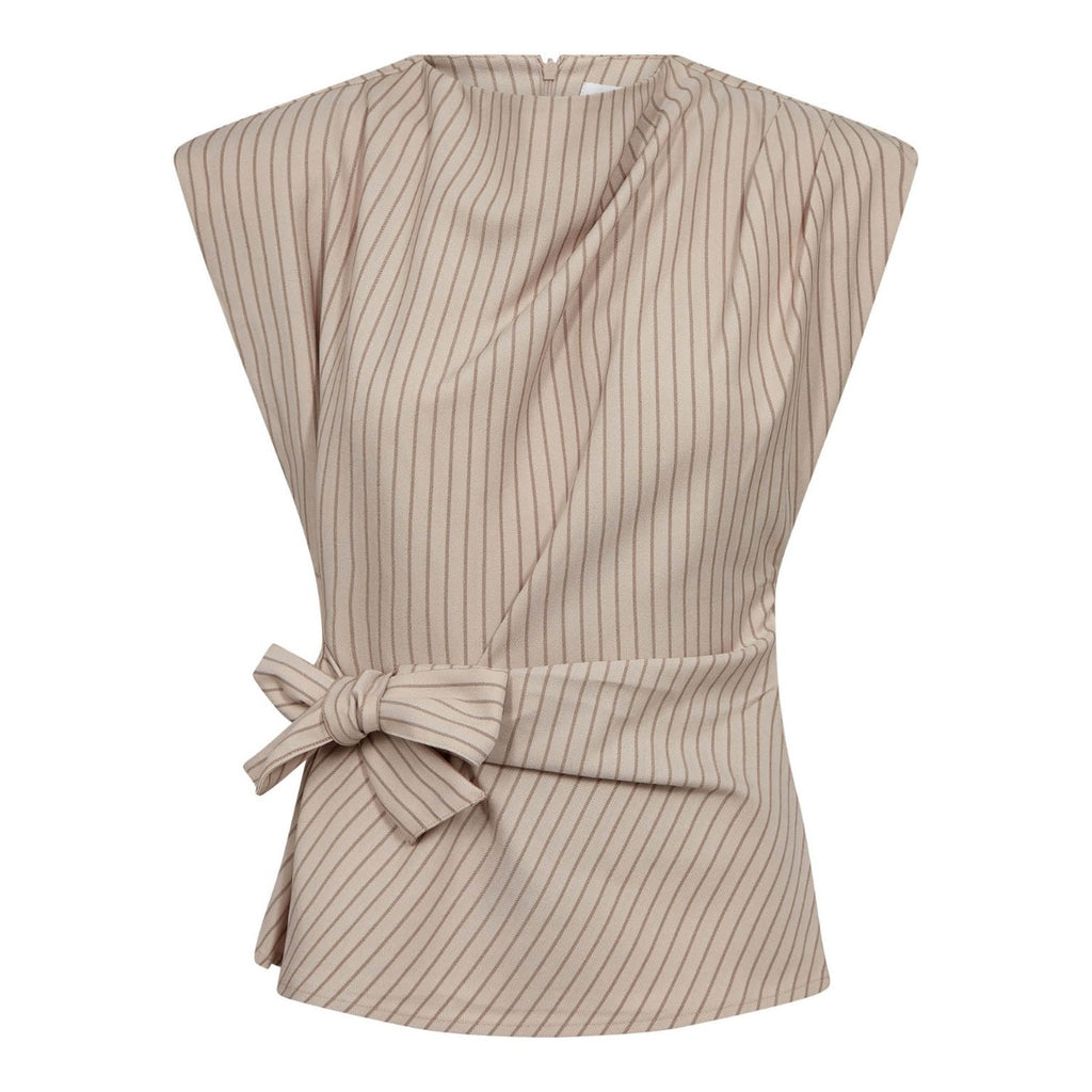 Salvie Pleat Top Bone