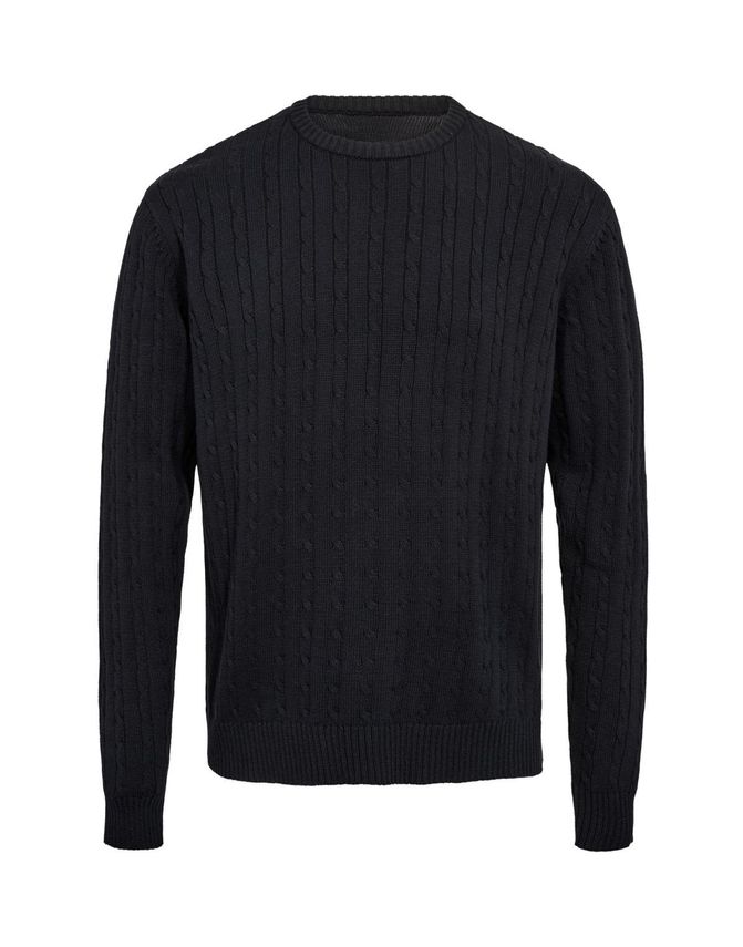 Cable O-Neck Knit Regular Fit Navy