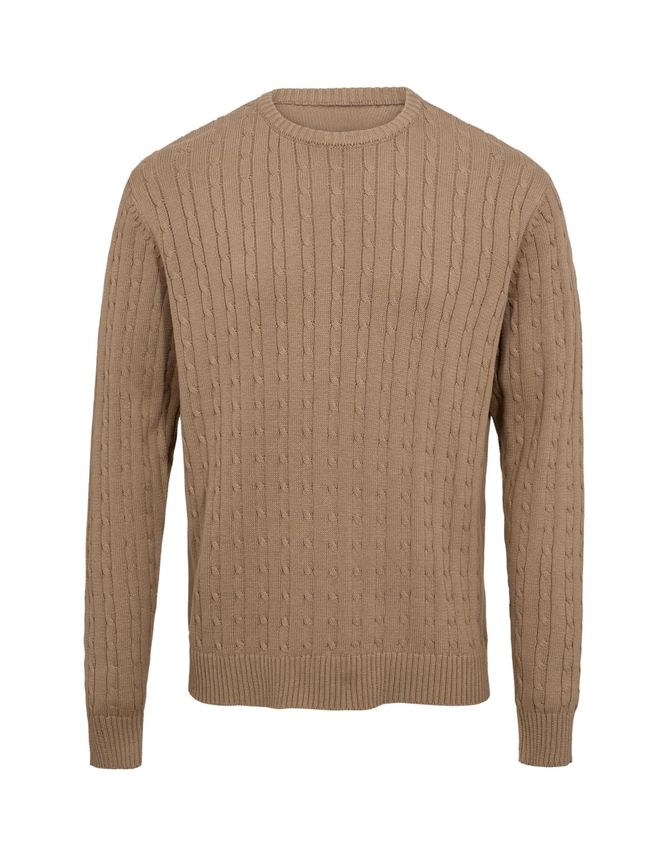 Cable O-Neck Knit Regular Fit Sand