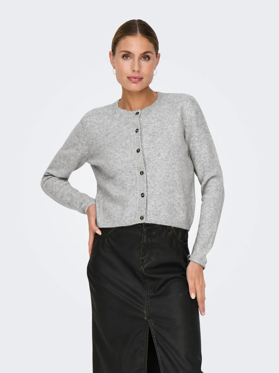 Chloe Cardigan Knit Noos Light Grey Melange