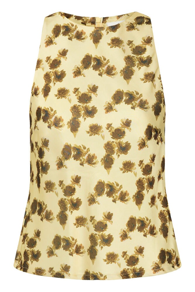 Chery P Blouse Lemon Yellow Olive Flower