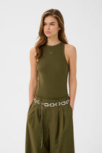 Drew Logo Tank Top Military Olive