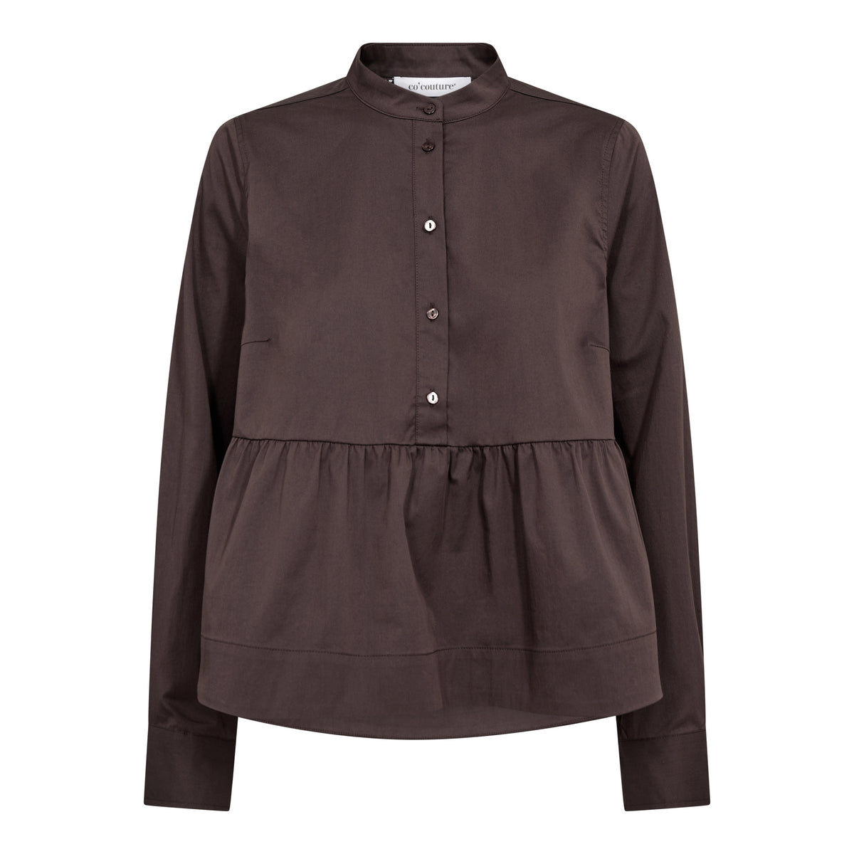 Co'Couture Poppy Flare Blouse Dark Brown