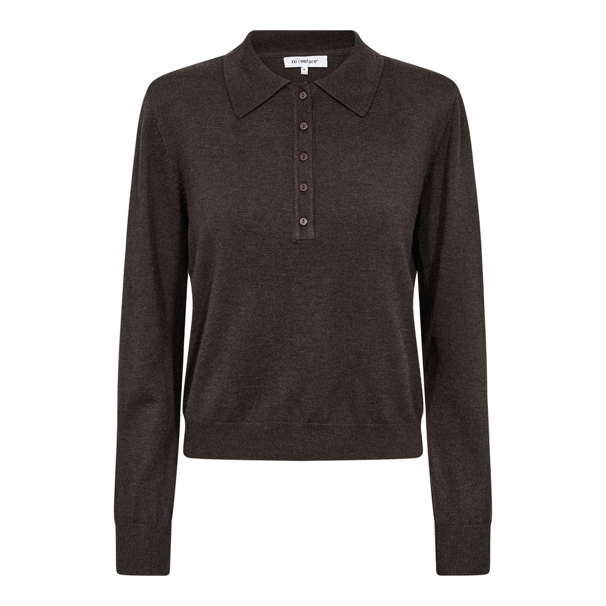 Co'Couture Cory Padded Polo Knit Dark Brown