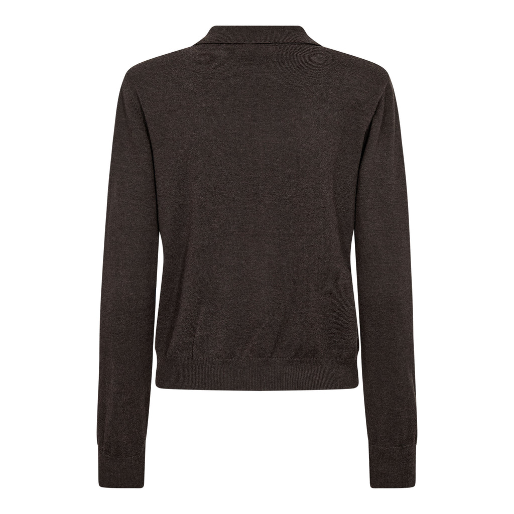 Co'Couture Cory Padded Polo Knit Dark Brown