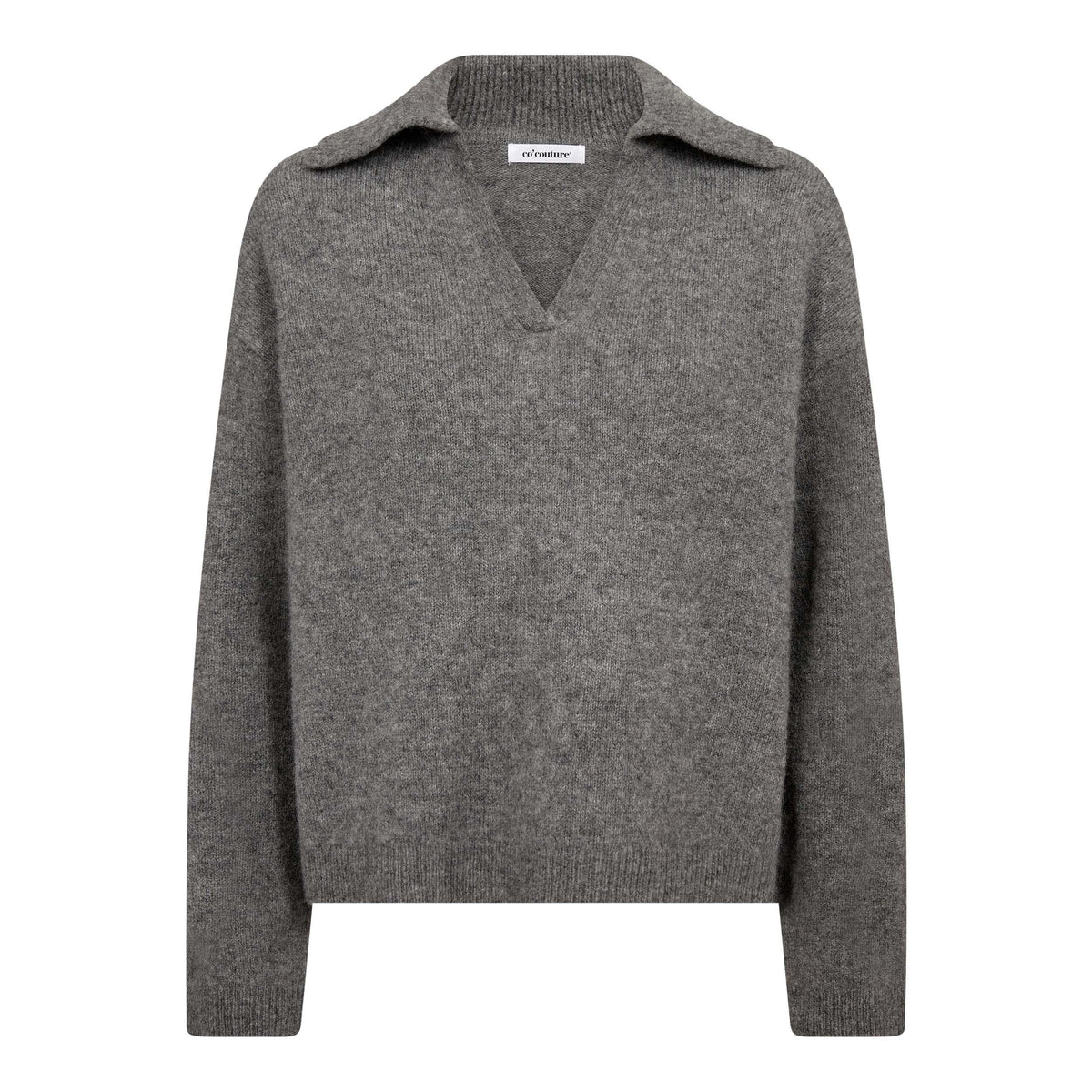 Co'Couture Roger LS Polo Knit Grey