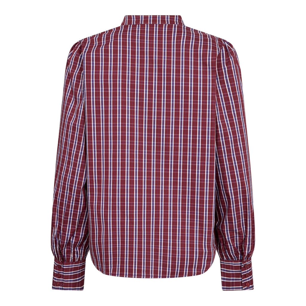 Co'Couture Renee Check V-Shirt Berry Red