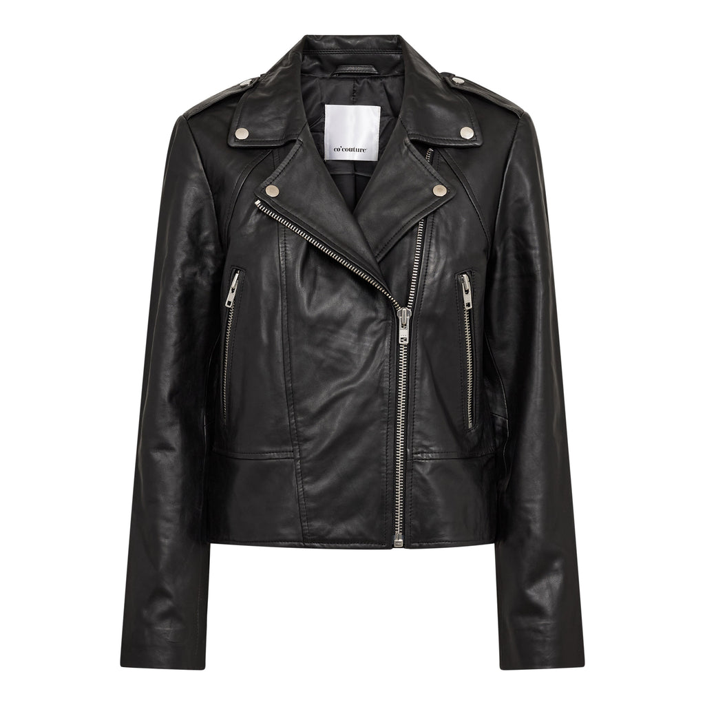 Co'Couture Phoebe Leather Biker Jacket Black
