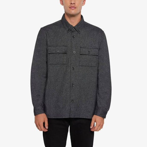 Bille Herringbone Black overshirt
