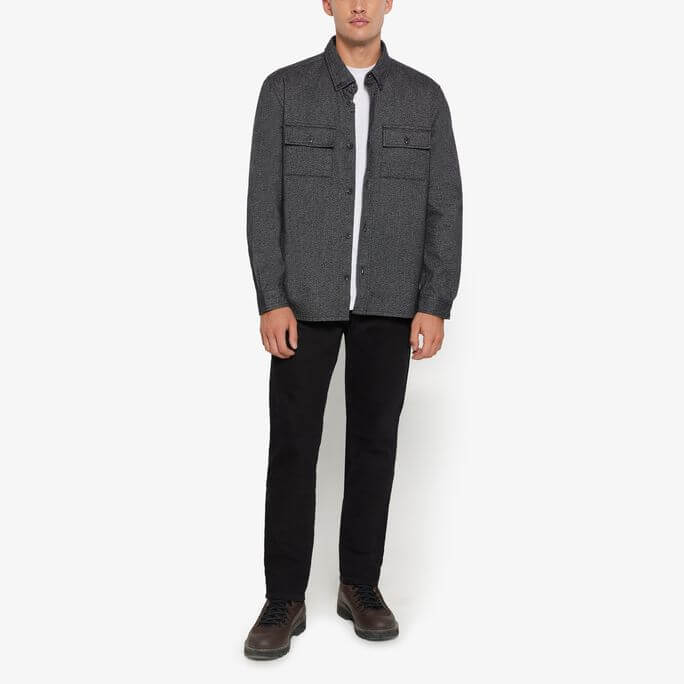 Bille Herringbone Black overshirt