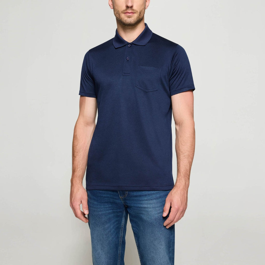 ThomasSI Pocket Tech Polo Blue Captain