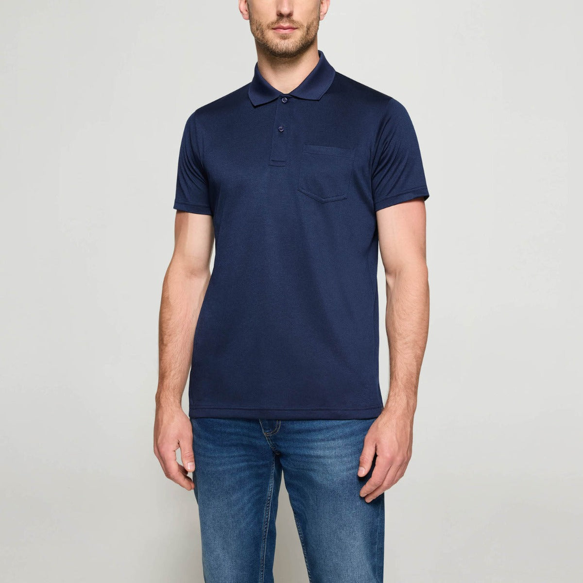 ThomasSI Pocket Tech Polo Blue Captain