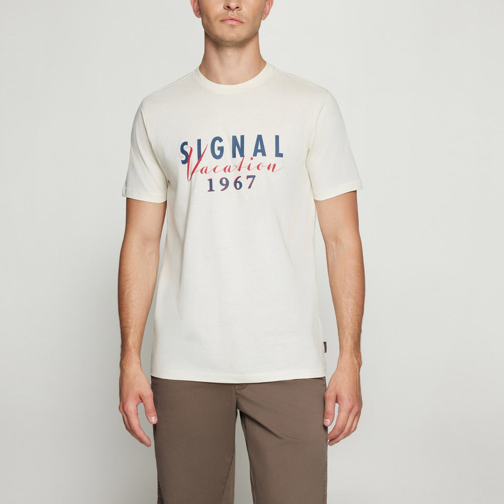 FinnSi Front Print Tee Ecru Vapor