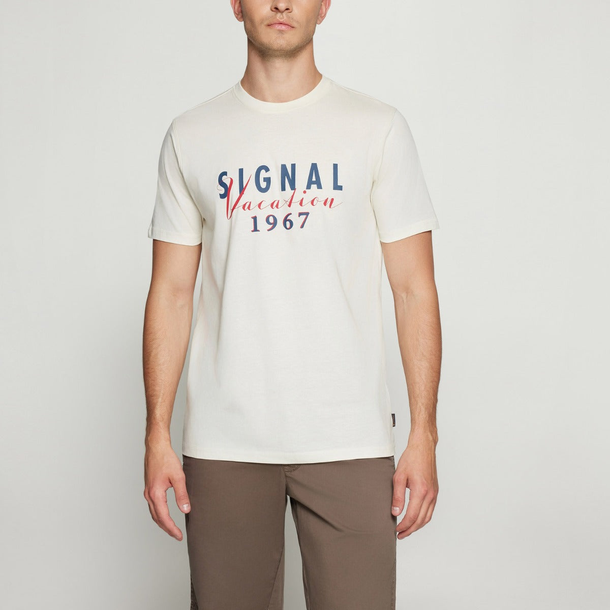 FinnSi Front Print Tee Ecru Vapor