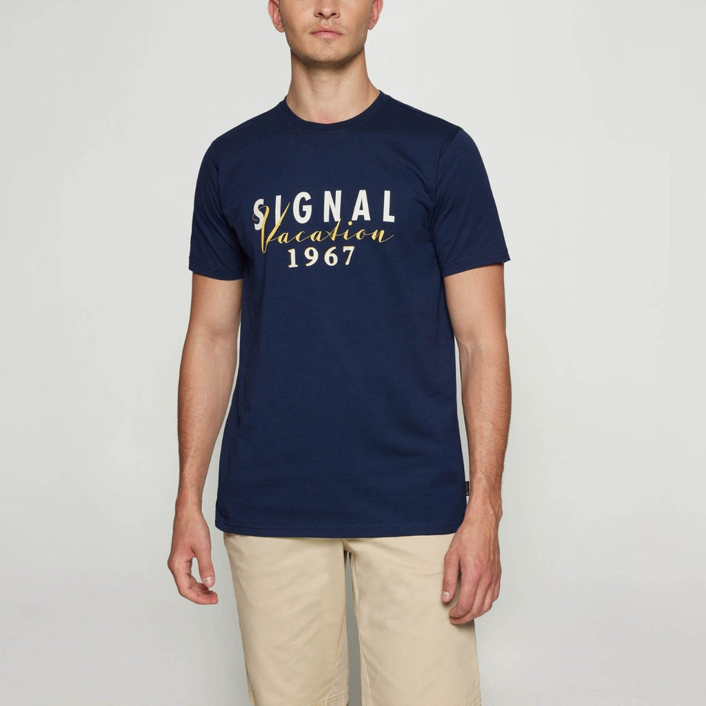 FinnSi Front Print Tee Blue Captain