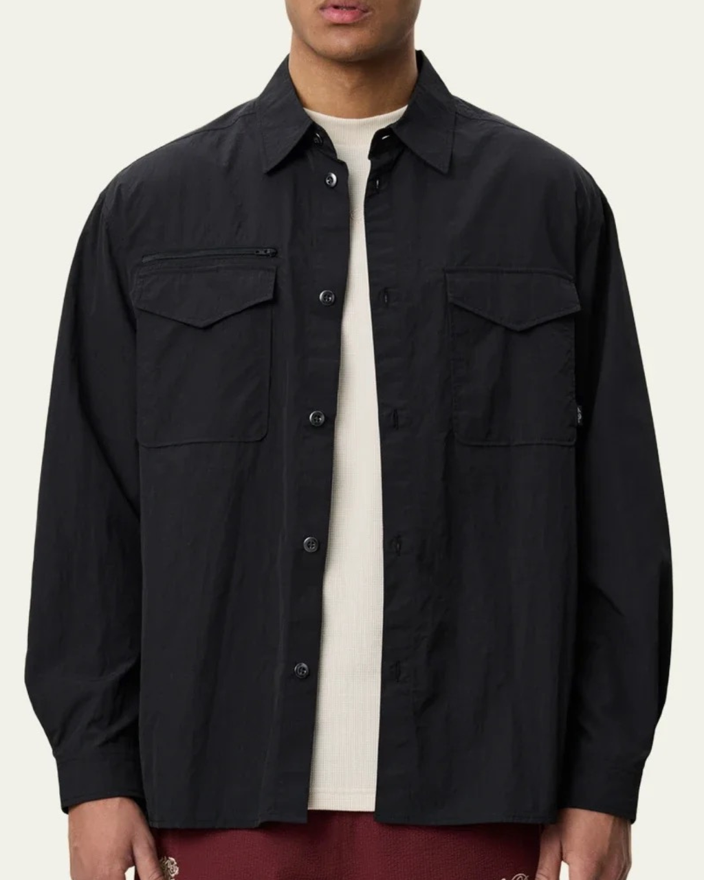Les Deux Ripstop Overshirt Black