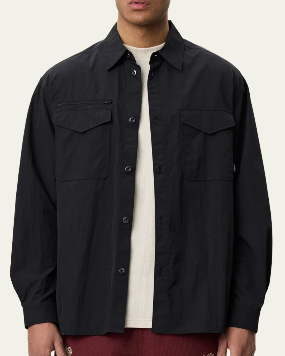 Les Deux Ripstop Overshirt Black
