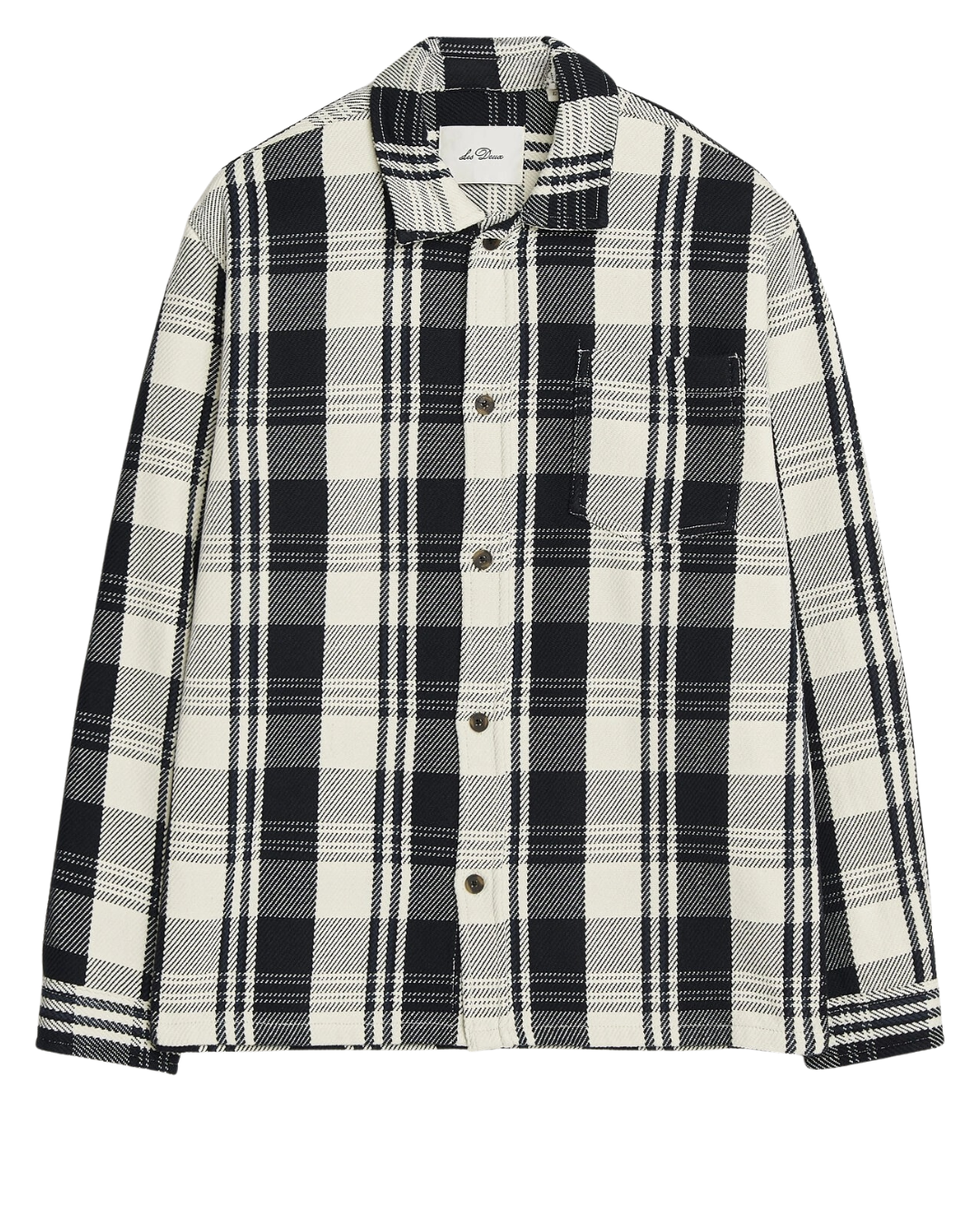 Les Deux Structured Check Overshirt Dark Navy