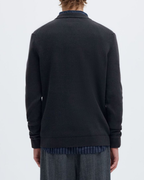 Selected SLHdane Ls Knit Structure Crew Neck Dark Navy