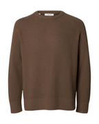 Selected Slmbraun Knit Rlx Rib Crew Neck Noo Brown