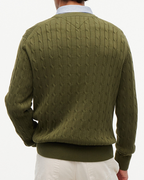 Tommy Hilfiger Classic Cotton Cable Crew Neck Green