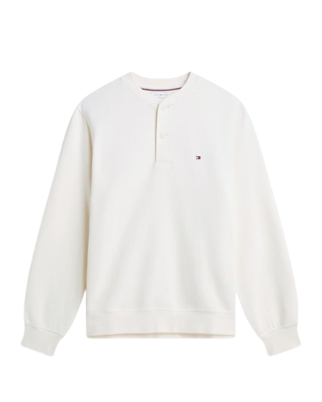 Tommy Hilfiger Reg Essential Fleece Henley Off White