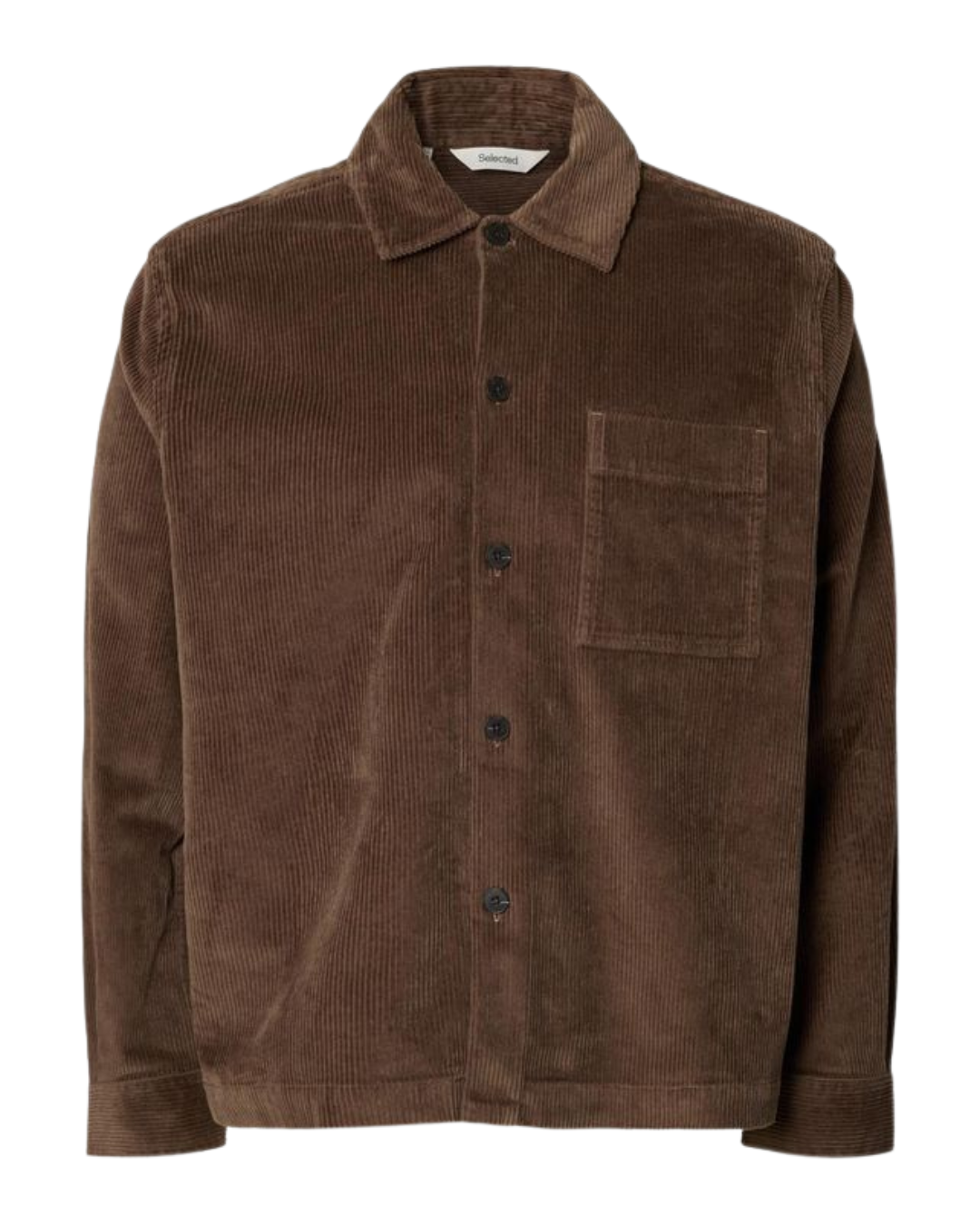 Selected Slmotto-Kris Cord Overshirt Noos Brown
