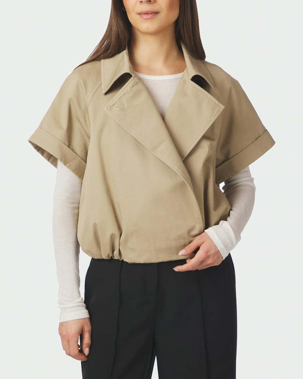 Neo Noir Lisha Trench Vest Taupe