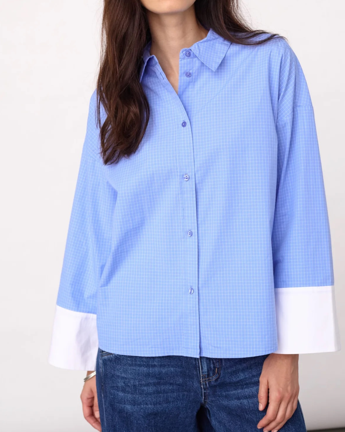 Co'Couture Elona Check Shirt Blue