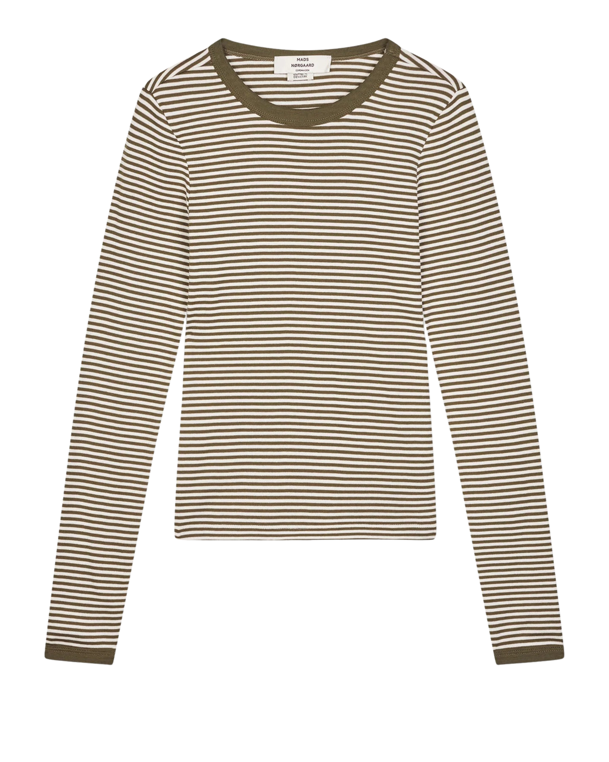 Mads Nørgaard Grace Jersey Stripe Camille Tee LS White/Tarmac
